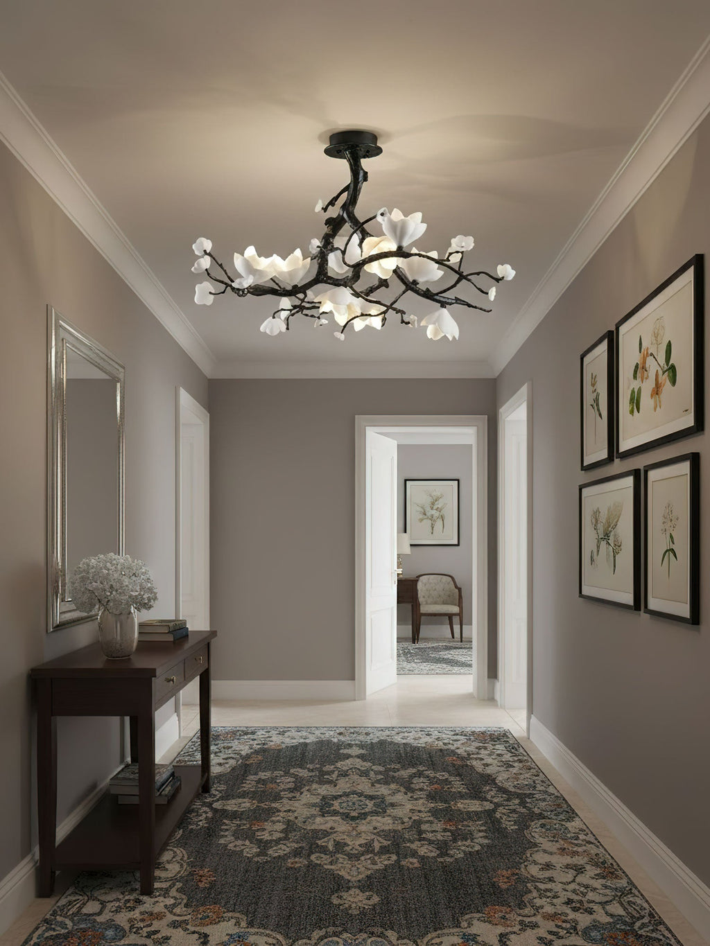 Black Branch Copper Tree Chandelier by Bling Lighting Studio