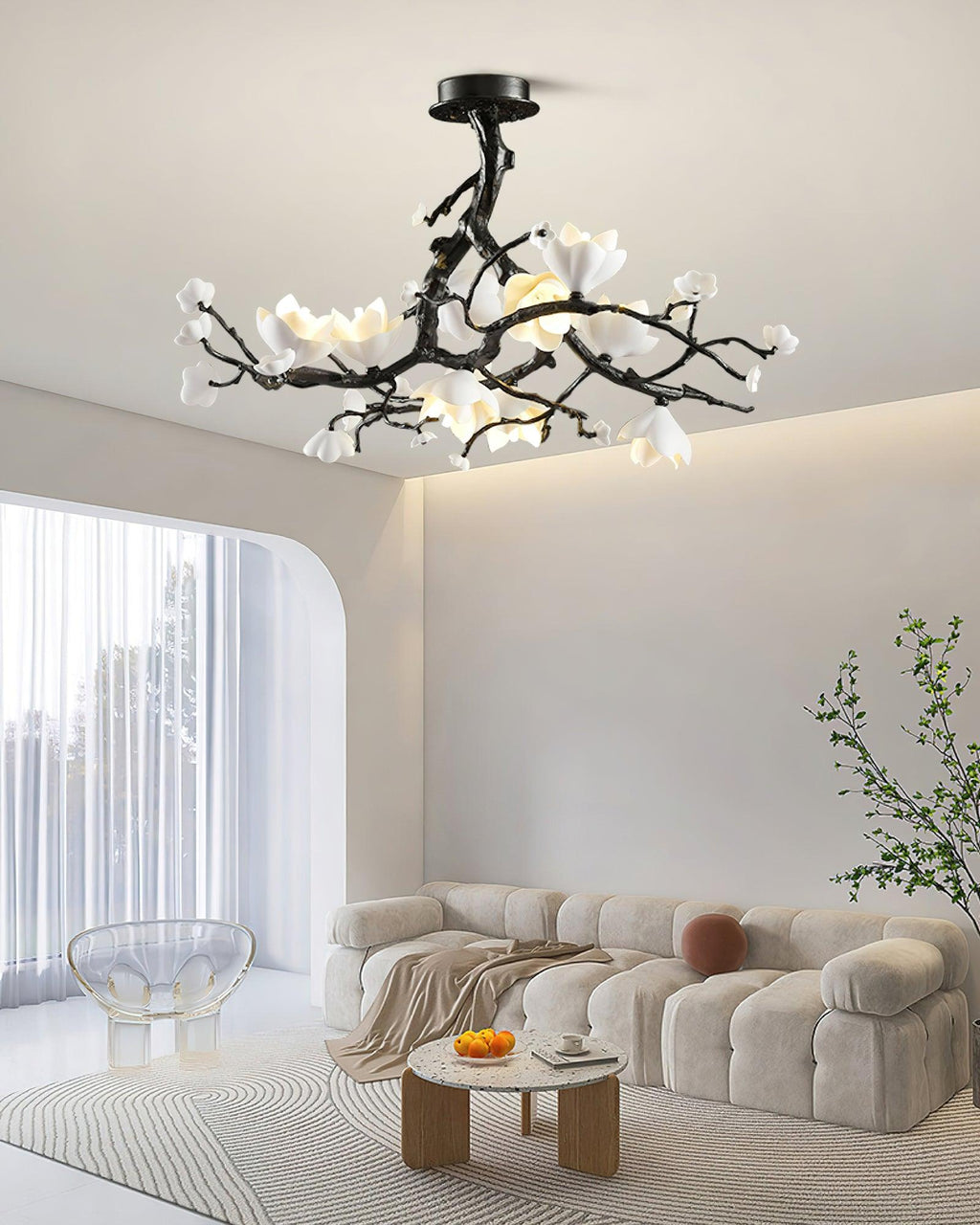 Black Branch Copper Tree Chandelier by Bling Lighting Studio