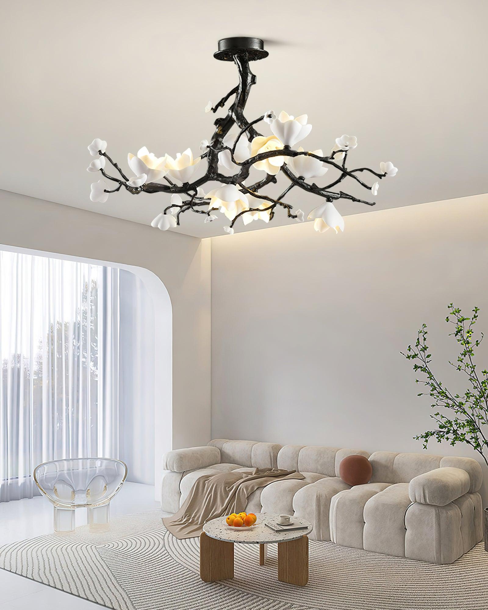 Black Branch Copper Tree Chandelier by Bling Lighting Studio