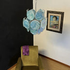 Blue Disks Murano Glass Chandelier product image