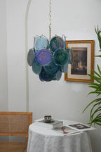 Blue Disks Murano Glass Chandelier product image