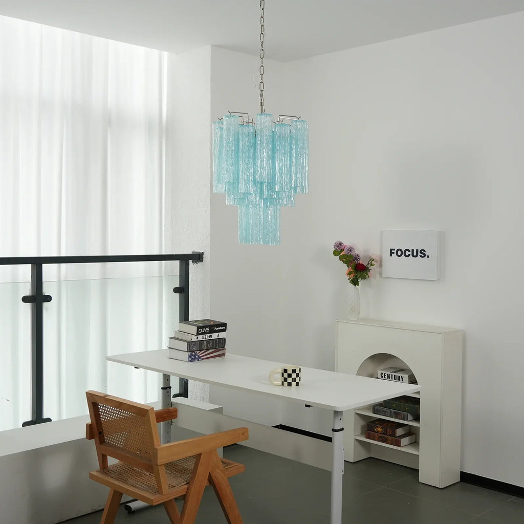 Blue Murano Glass Tube Chandelier product image