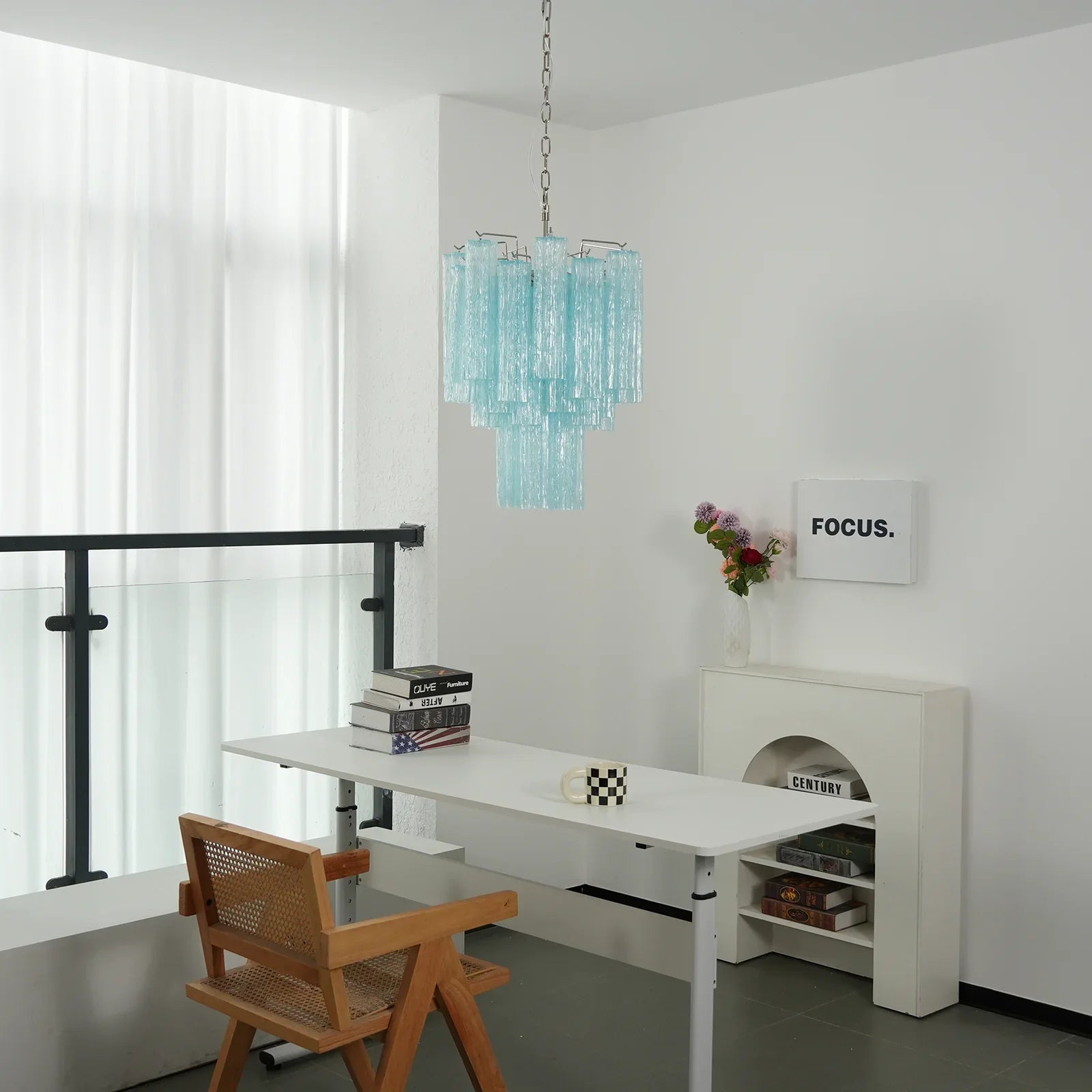 Blue Murano Glass Tube Chandelier product image
