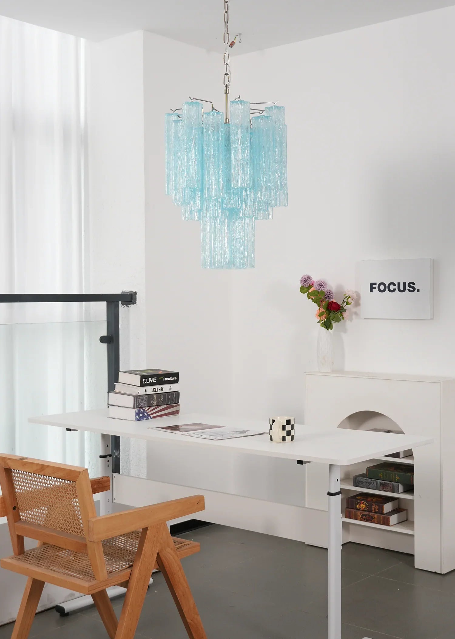 Blue Murano Glass Tube Chandelier product image