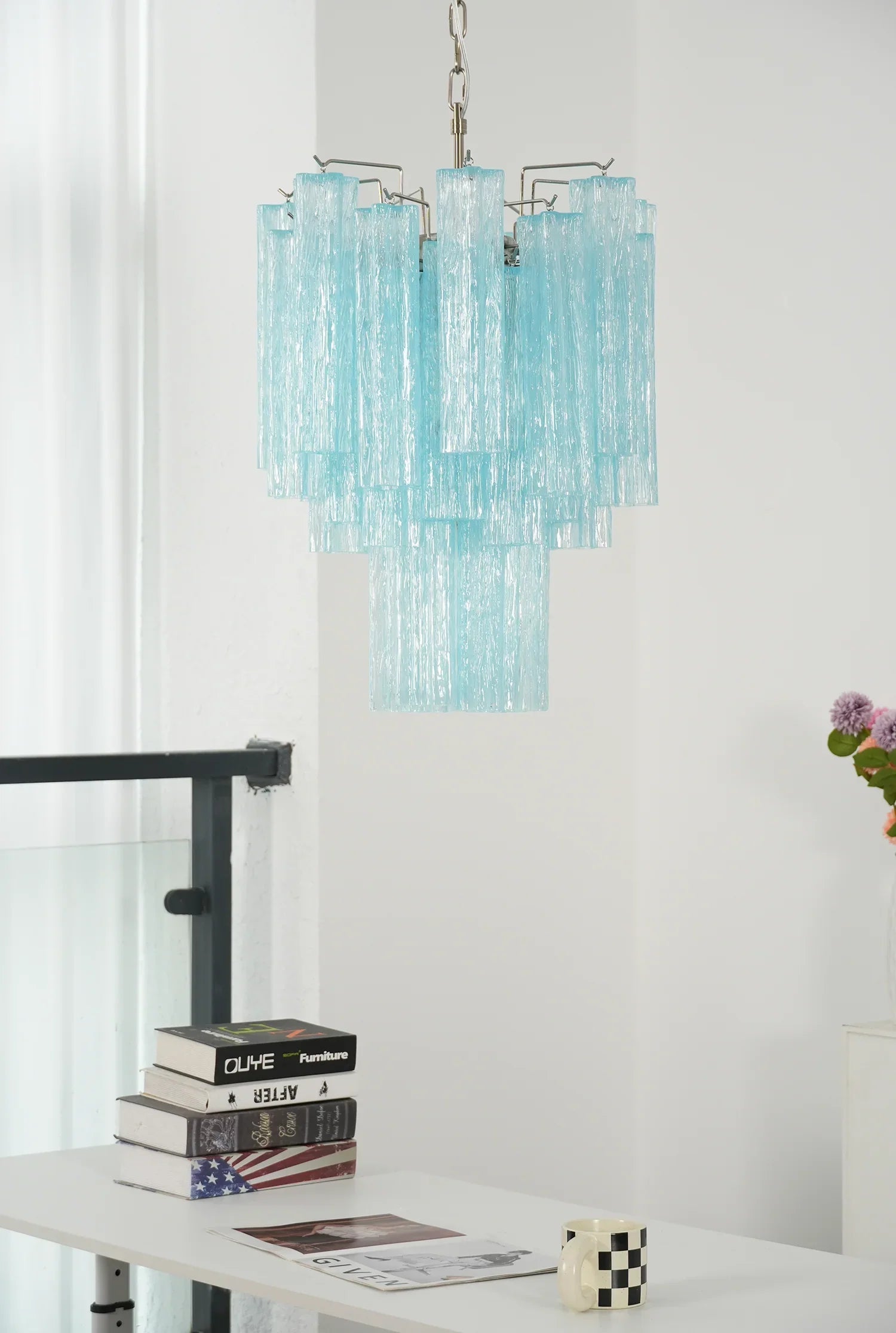 Blue Murano Glass Tube Chandelier product image
