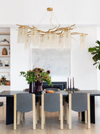 Branch and Leaf Motif Metallic Chandelier product image