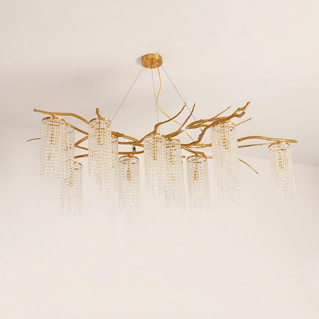 Branch and Leaf Motif Metallic Chandelier product image