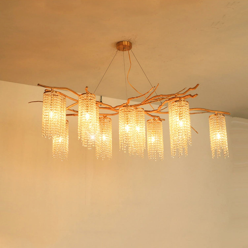 Branch and Leaf Motif Metallic Chandelier product image