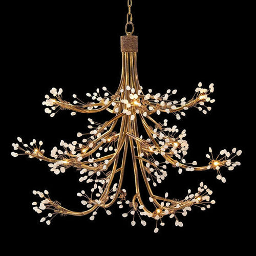 Branch Halogen Crystal Waterfalls Chandelier 50"W by Bling Lighting Studio