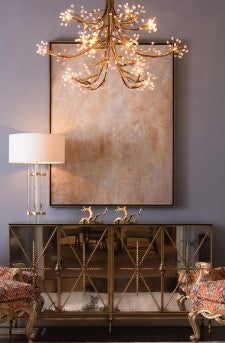 Branch Halogen Crystal Waterfalls Chandelier 50"W by Bling Lighting Studio