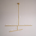 Brass Glass Drop Chandelier
