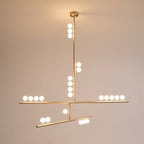 Brass Glass Drop Chandelier
