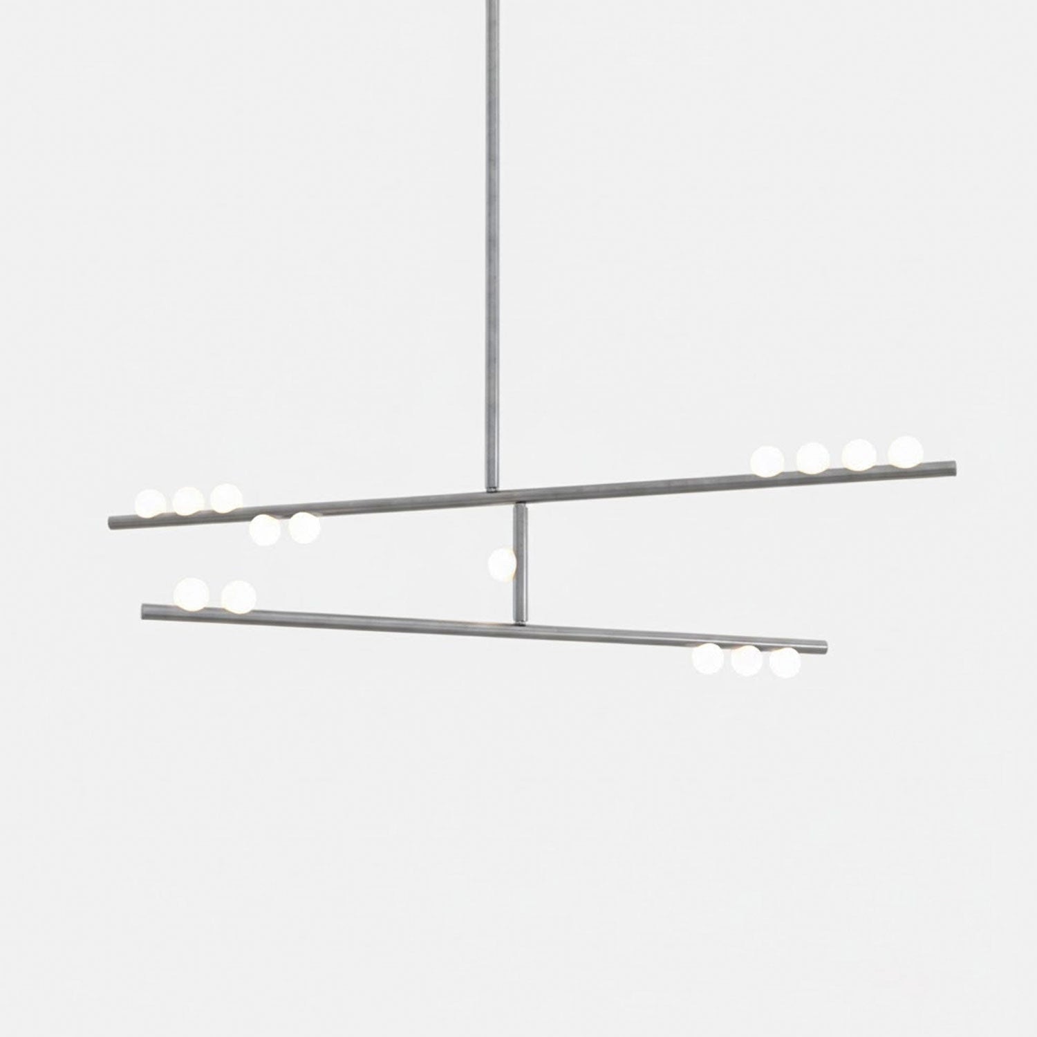 Brass Glass Drop Chandelier