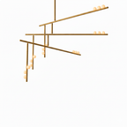 Brass Glass Drop Chandelier