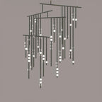 Brass Glass Drop Chandelier