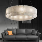 Brendra Alabaster 2-Tier Round Chandelier by Bling Lighting Studio