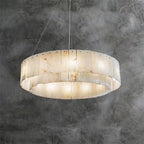 Brendra Alabaster 2-Tier Round Chandelier by Bling Lighting Studio