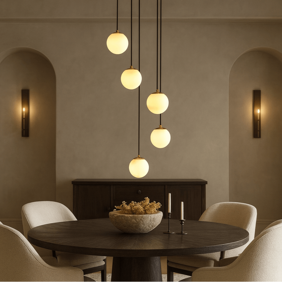 Brighton Alabaster Chandelier detail view