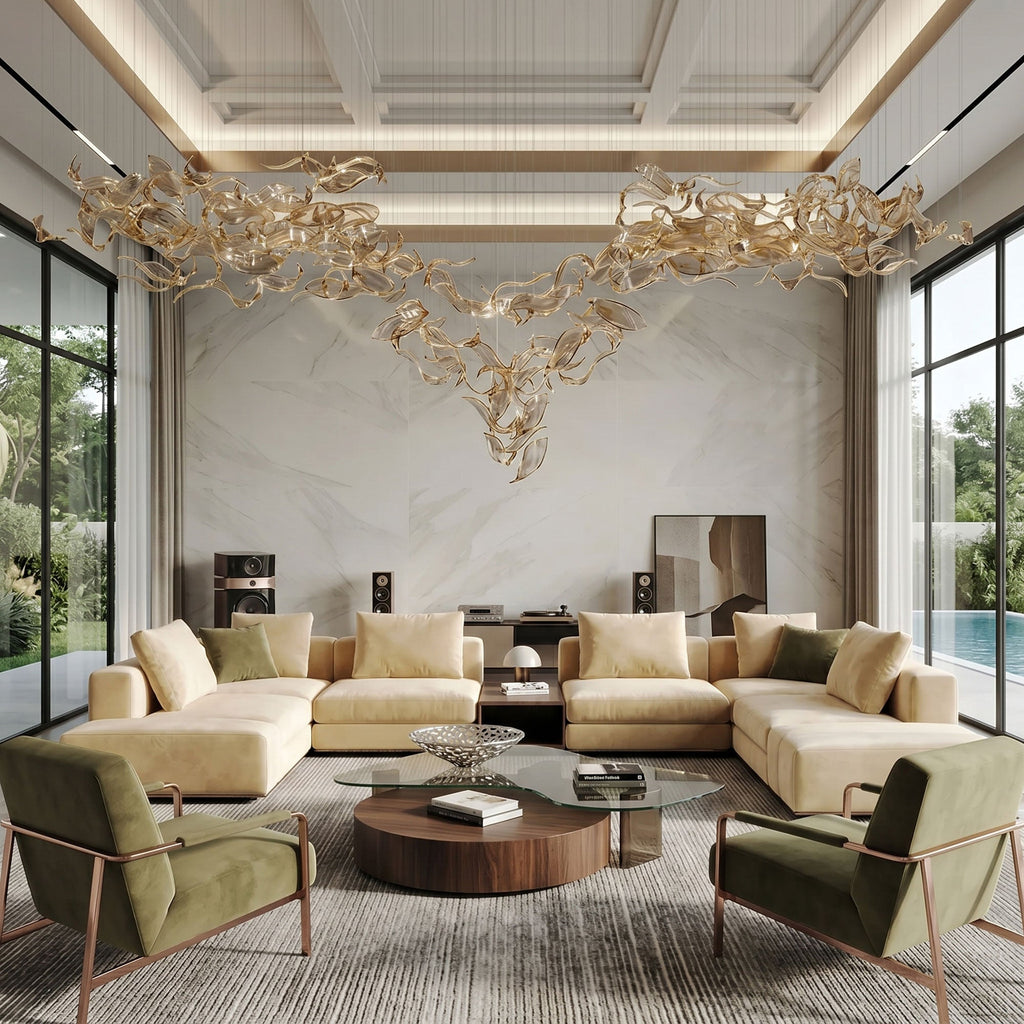 Brush Art Glass Chandelier
