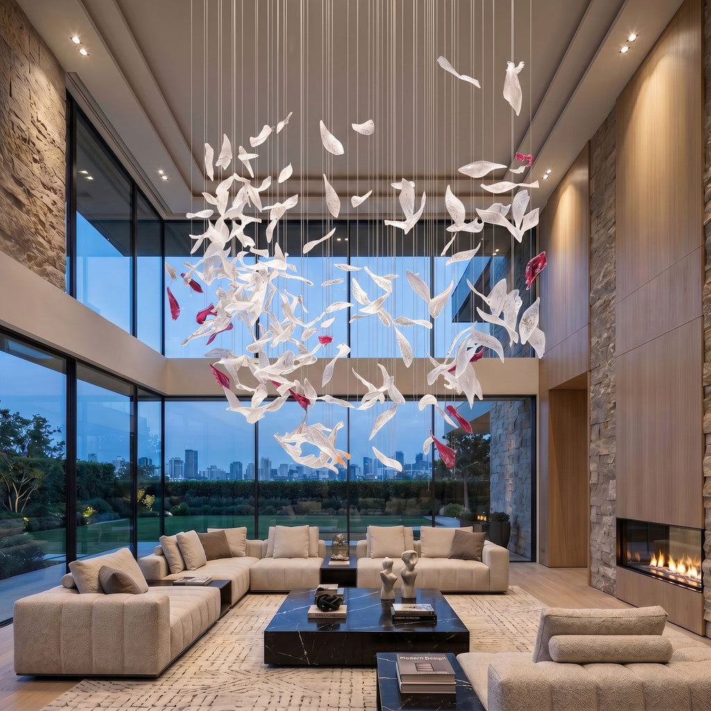 Brush Art Glass Chandelier