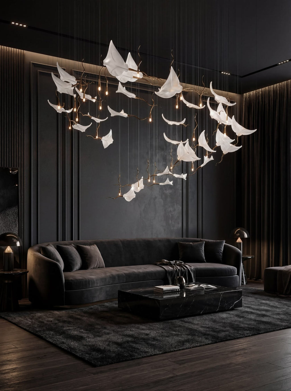 White Manta Branch Chandelier