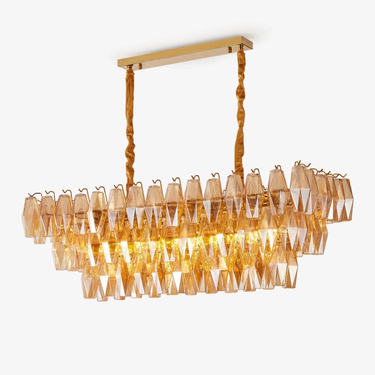 Amber Prism Glass Chandelier Glass lighting by Bling Lighting Studio