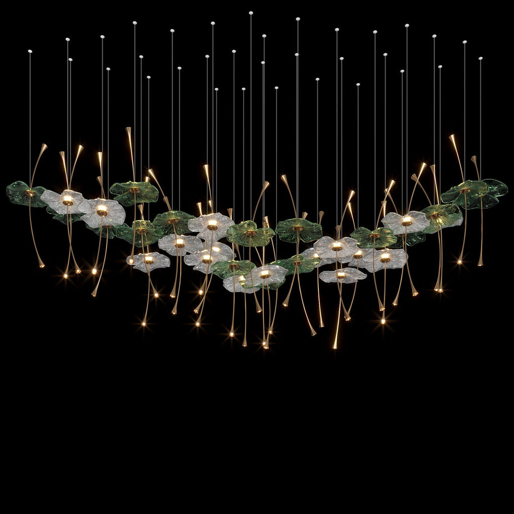 Glass Lotus Pond Chandelier