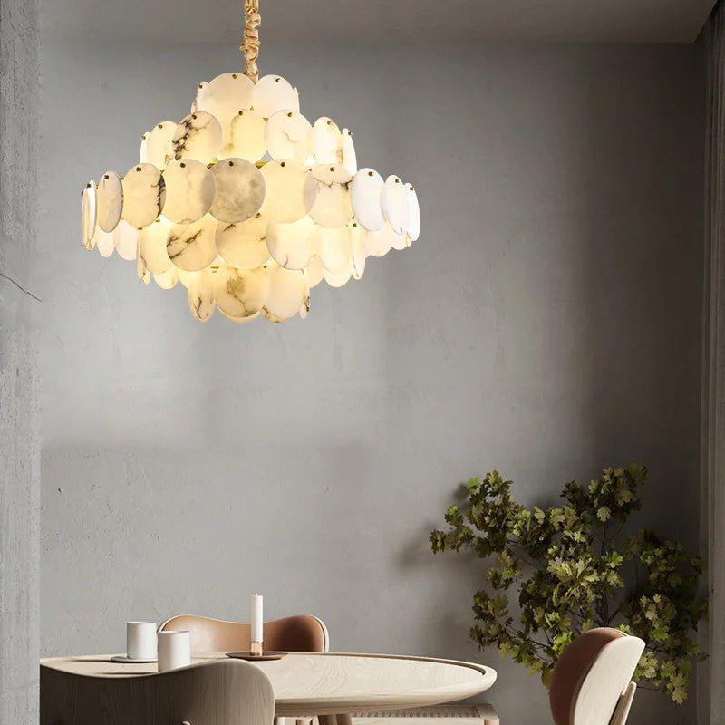 Caelum Alabaster Chandelier Light by Bling Lighting Studio