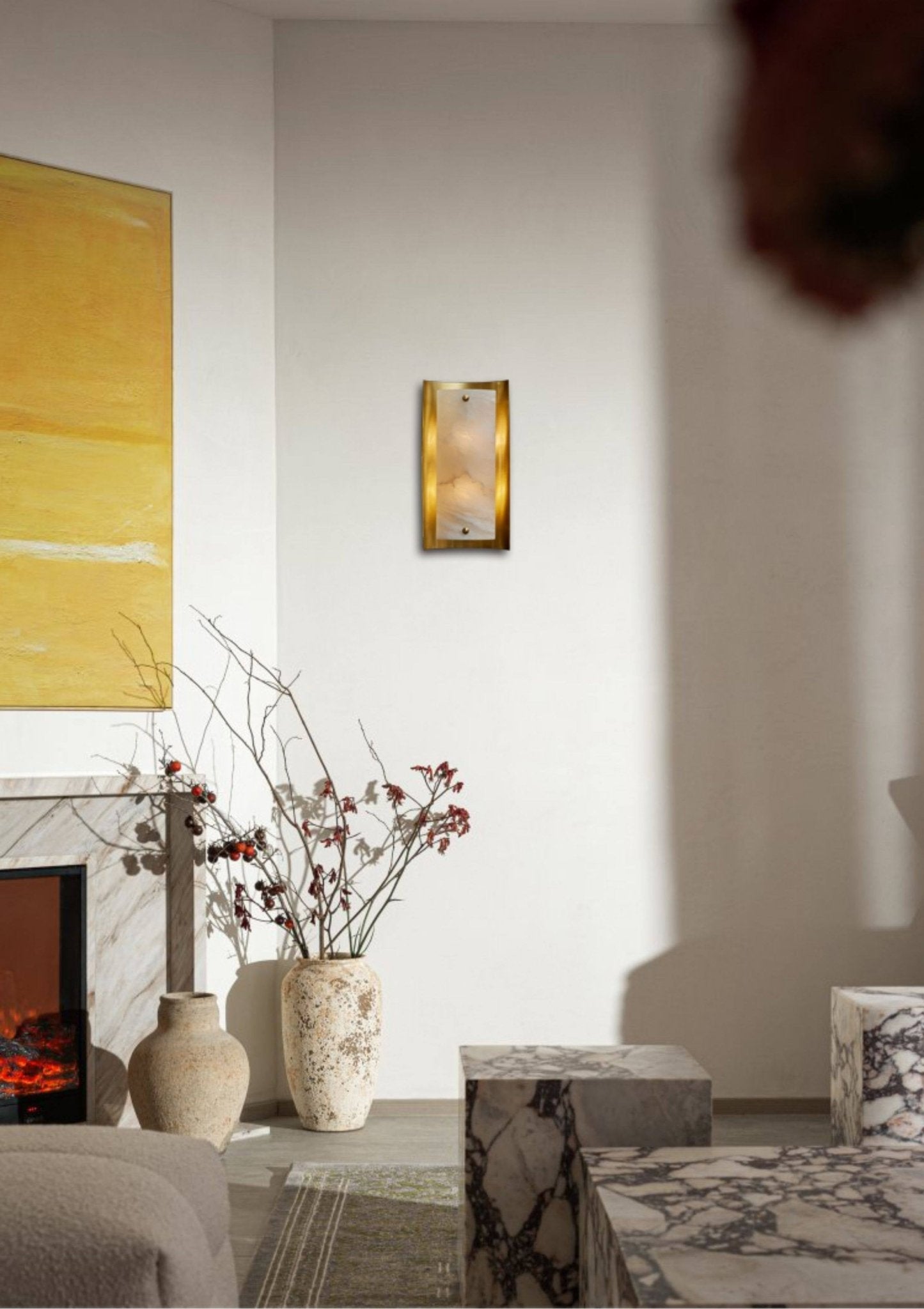 Calviero Alabaster Wall Sconce by Bling Lighting Studio