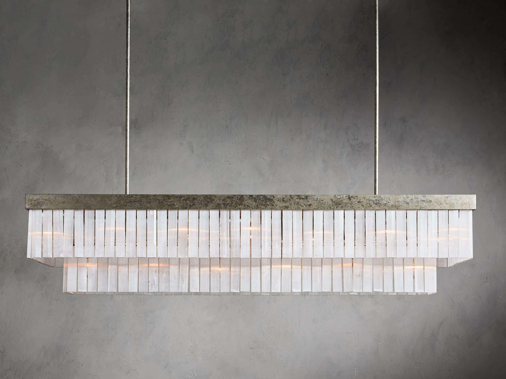 Cameron Rectangular Selenite Chandelier by Bling Lighting Studio