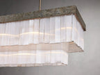 Cameron Rectangular Selenite Chandelier by Bling Lighting Studio