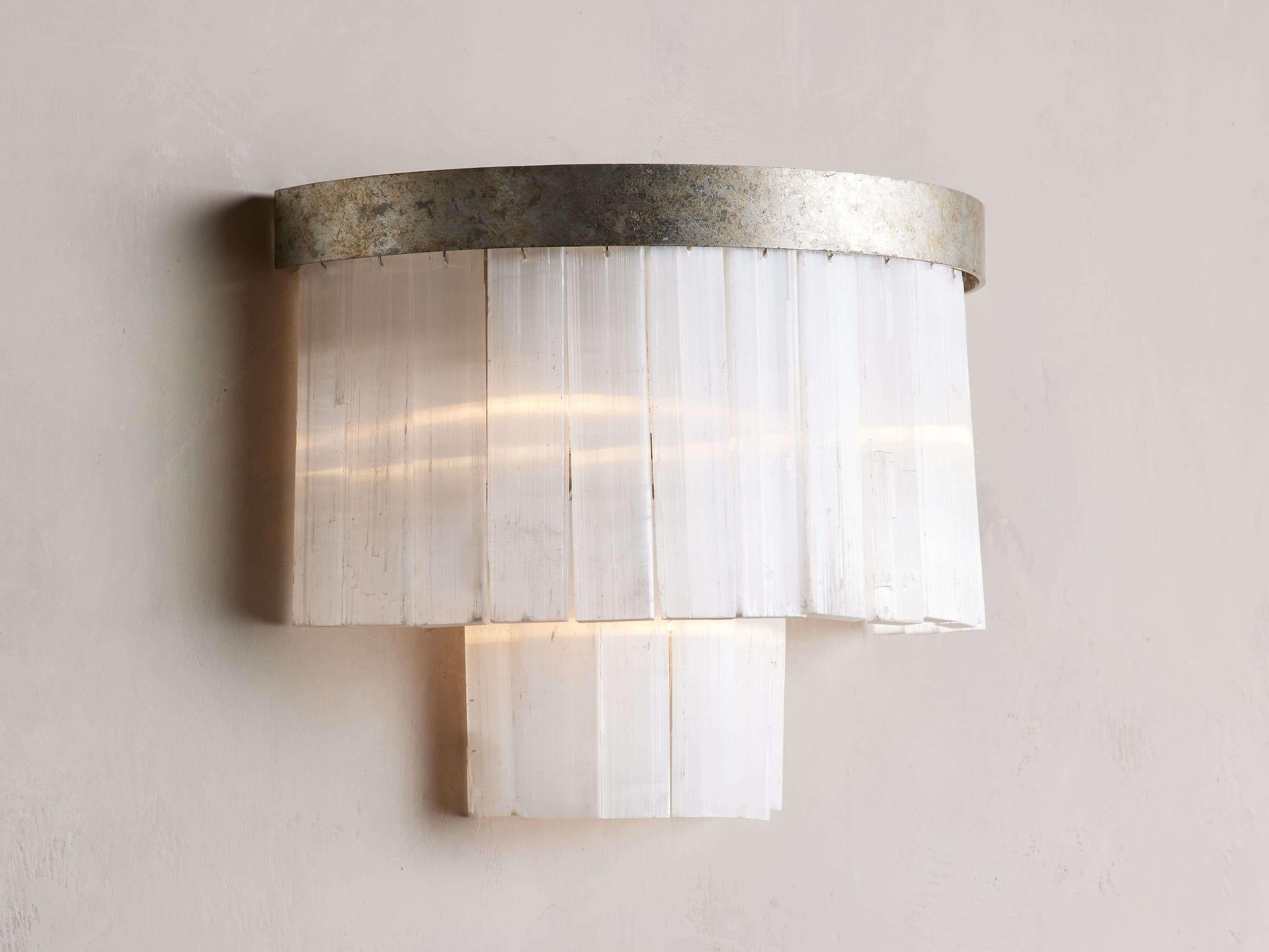 Cameron Selenite Wall Sconce by Bling Lighting Studio