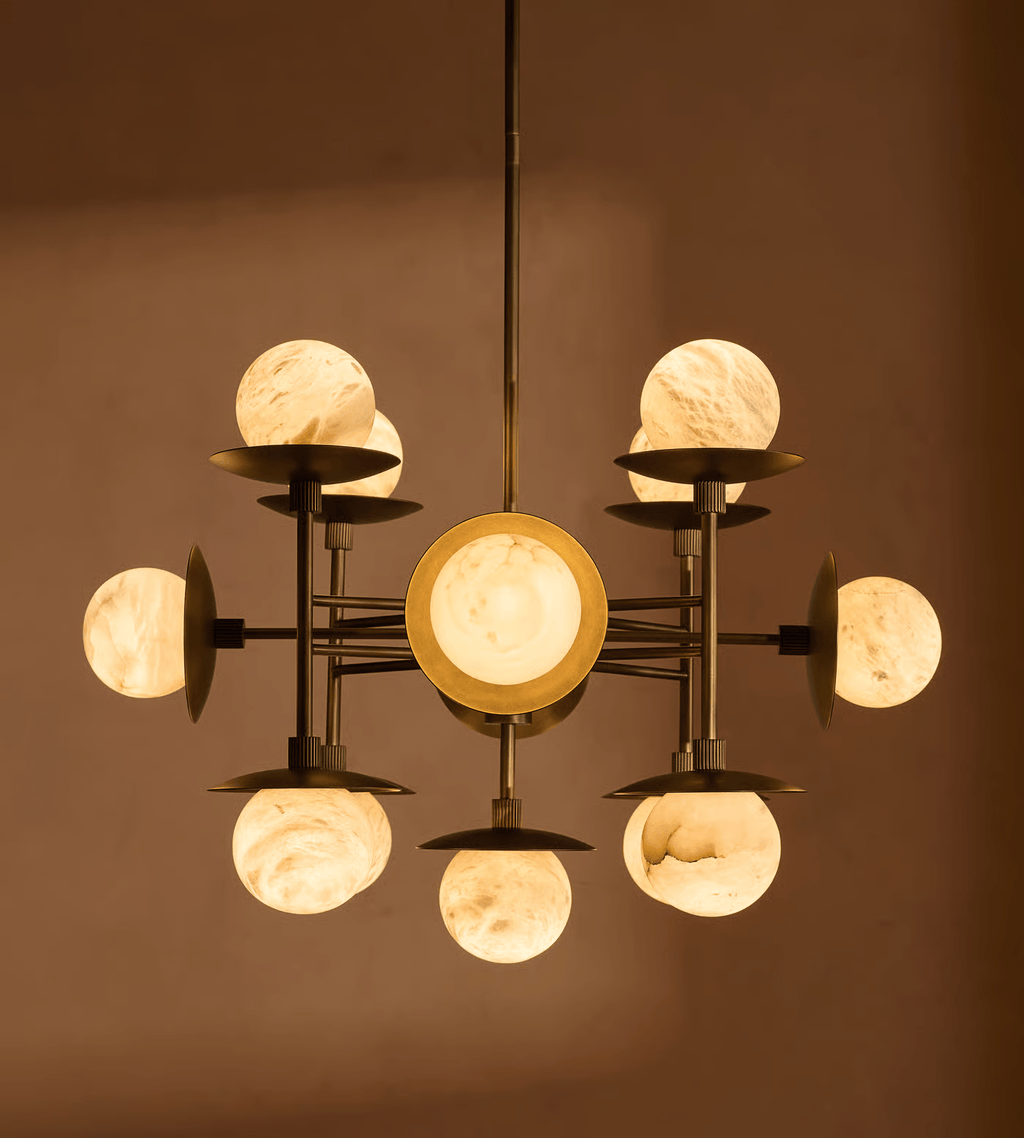 Cara Alabaster Chandelier material and finish detail
