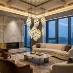 Cascading Alabaster Slab Chandelier