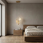 Cascading Alabaster Slab Chandelier