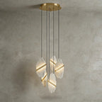 Cascading Alabaster Slab Chandelier