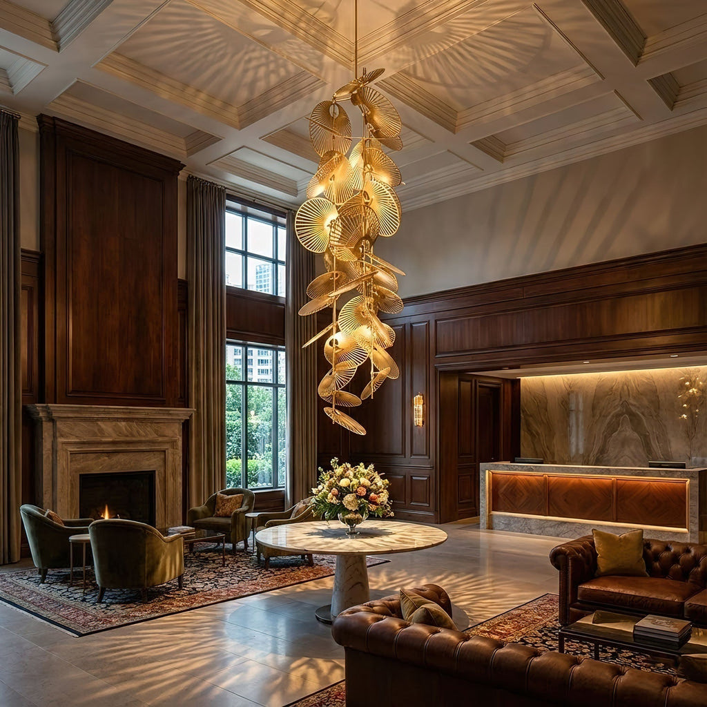 Cattail Leaf Chandelier for High Ceilings additional product view