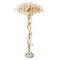 Ceramic Branch Brass Crystal Flower Floor Lamp by Bling Lighting Studio