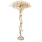 Ceramic Branch Brass Crystal Flower Floor Lamp by Bling Lighting Studio