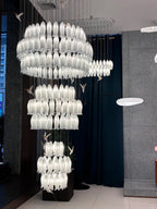 Ceramic Tulip Cascade Staircase Chandelier by Bling Lighting Studio