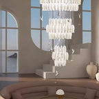 Ceramic Tulip Cascade Staircase Chandelier by Bling Lighting Studio