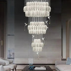 Ceramic Tulip Cascade Staircase Chandelier by Bling Lighting Studio