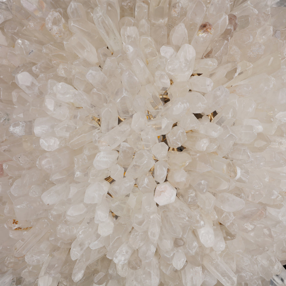 Cervine Quartz Stone Clear Geode Quartz Crystal Ball Pendant by Bling Lighting Studio