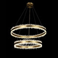 Cervine Quartz Stone Double Round Rings Quartz Crystal Chandelier by Bling Lighting Studio
