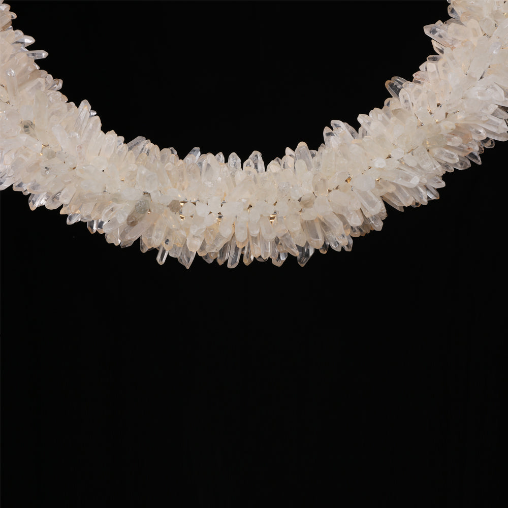 Cervine Quartz Stone Geode Quartz Crystal Chandelier Vertical Hanging Ring Pendant Light by Bling Lighting Studio