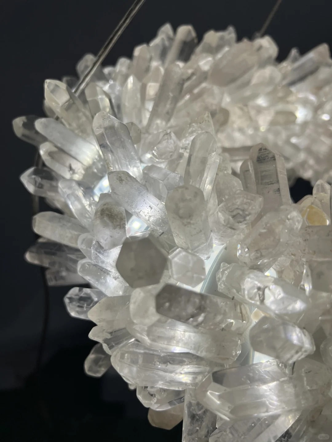 Cervine Quartz Stone Geode Quartz Crystal Chandelier Vertical Hanging Ring Pendant Light by Bling Lighting Studio