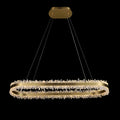 Cervine Quartz Stone Linear Chandelier Quartz Crystal Chandelier 47" by Bling Lighting Studio