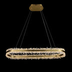 Cervine Quartz Stone Linear Chandelier Quartz Crystal Chandelier 47" by Bling Lighting Studio