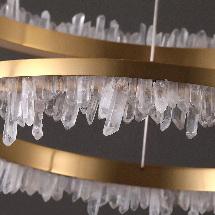 Cervine Quartz Stone Minimalistic Crystal Quartz Chandelier by Bling Lighting Studio