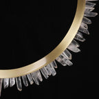 Cervine Quartz Stone Modern Rock Crystal Ring Round Chandelier Cluster by Bling Lighting Studio